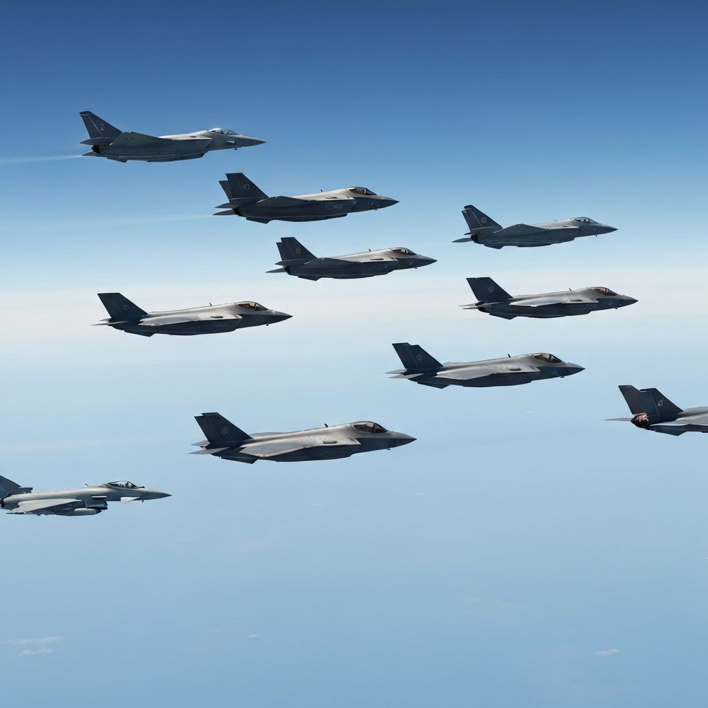 Fighter jets flying in formation