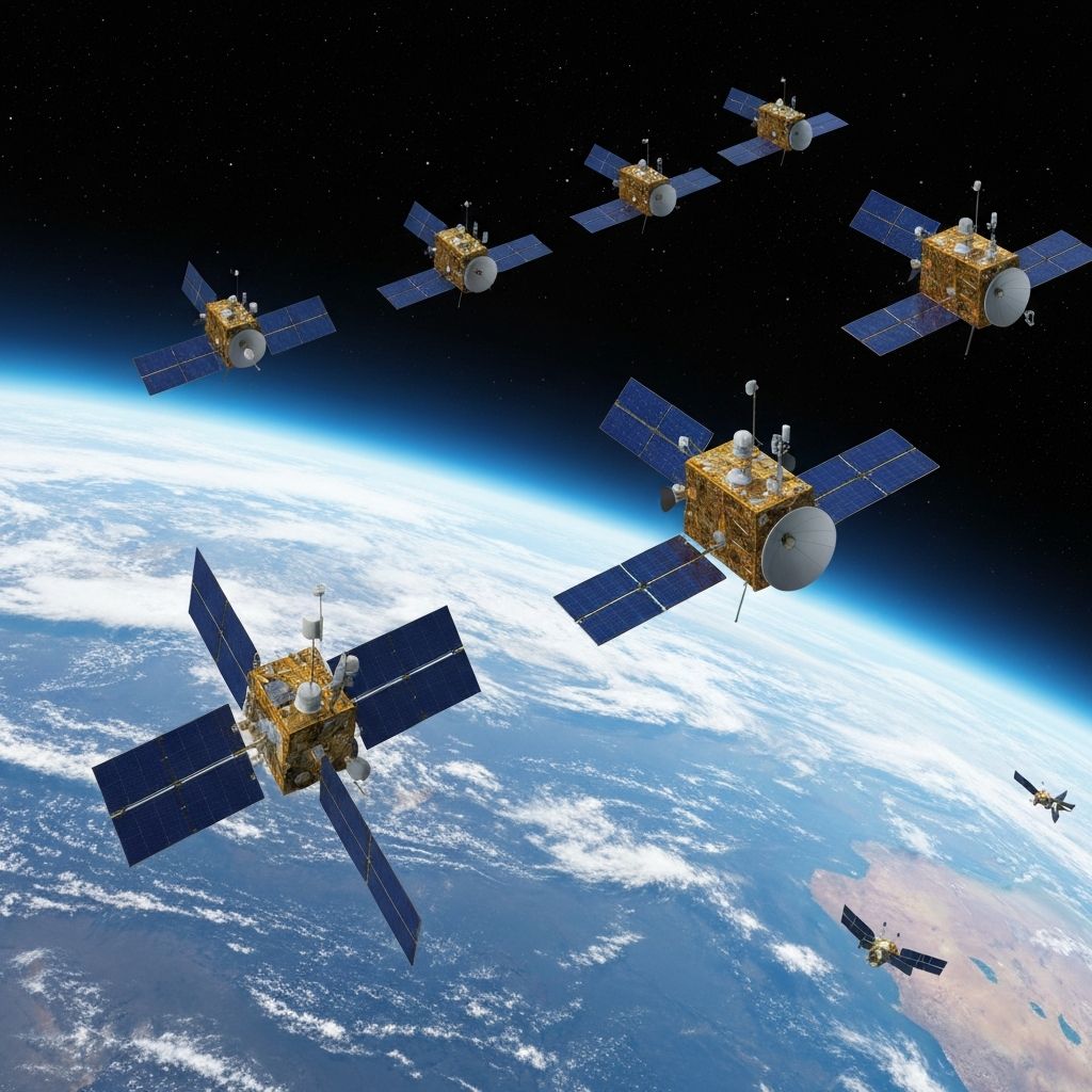 Satellite constellation in orbit